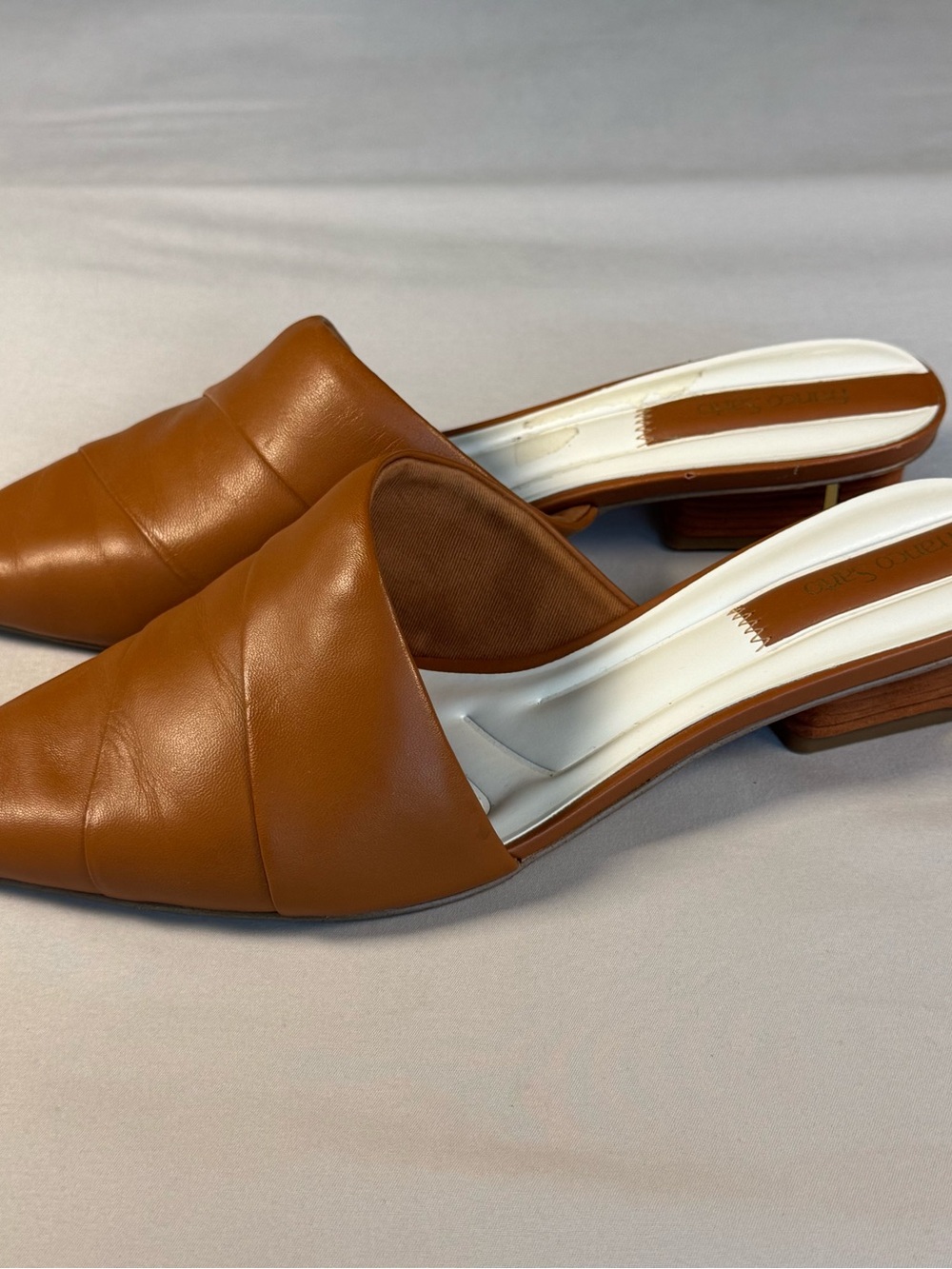 Franco Sarto Oasis 3 leather mules brown size 9